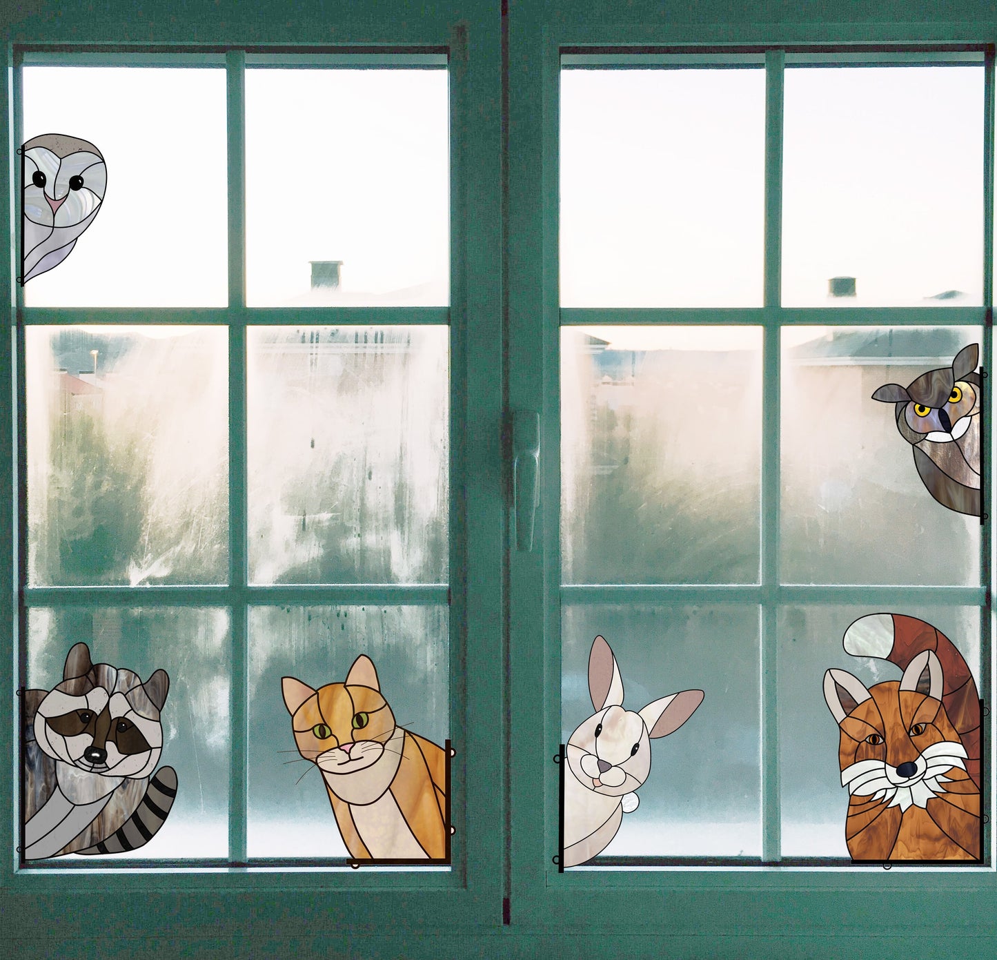 Animal Stained Glass Pattern 9-Pack
