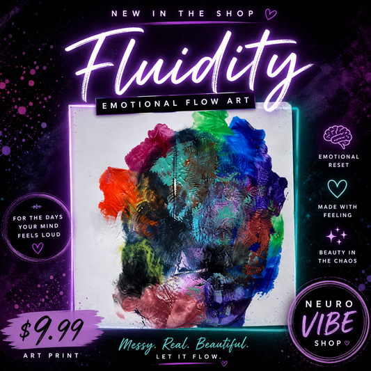 NeuroVibe Fluidity: Emotional Flow Abstract Art Print