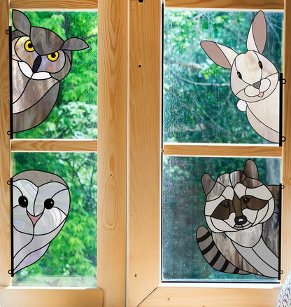 Animal Stained Glass Pattern 9-Pack